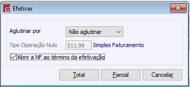 Pedido Botão GerarNF