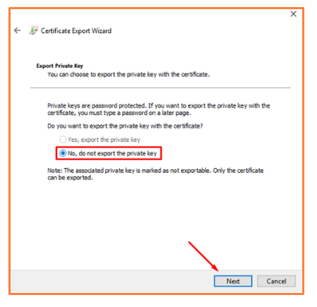 Arquivo:Nao Exportar Wizard Certificado.png