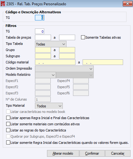 Rel.Tab. Preços Personalizado