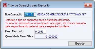 Itens Botão Explode