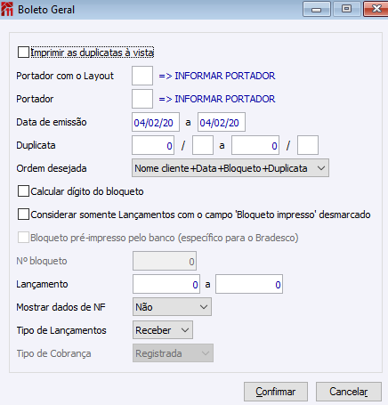 Boletos Geral