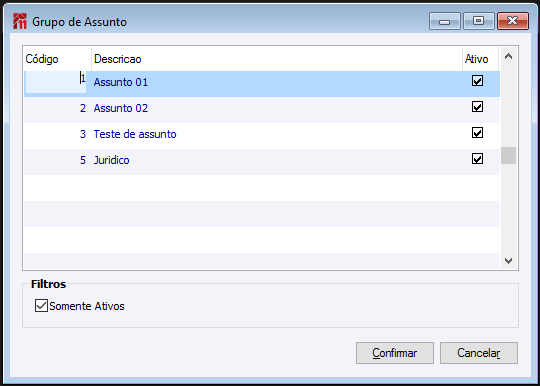 Pesquisa Grupo de Assunto