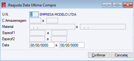 Reajustar data da última Compra