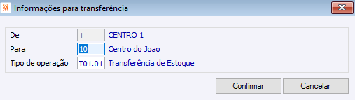 Informações para transferência