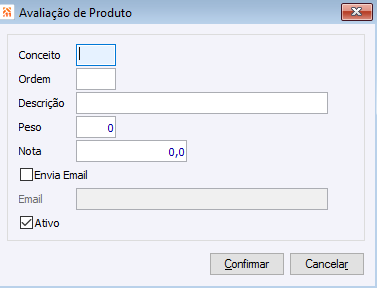 Avaliação do Produto