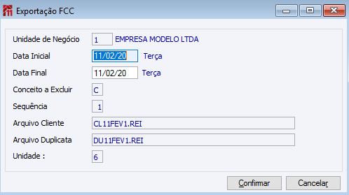 Exportação FCC