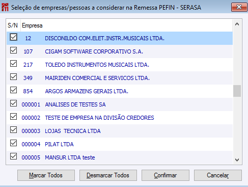 Remessa Pefin