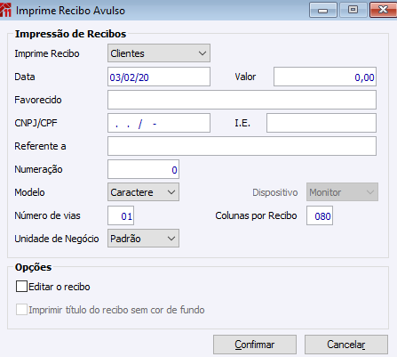Recibo Avulso