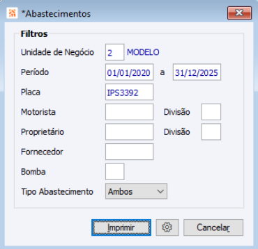 * Abastecimento