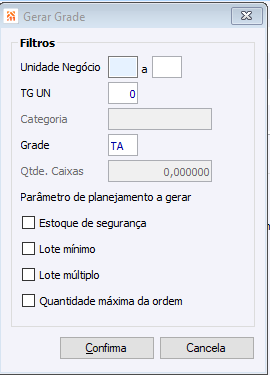 Botão Gerar Grade