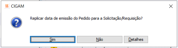 Pedido Botão Gerar Solicitação