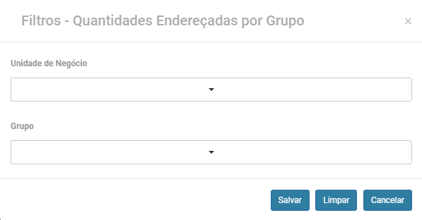 Quantidades endereçadas por Grupo