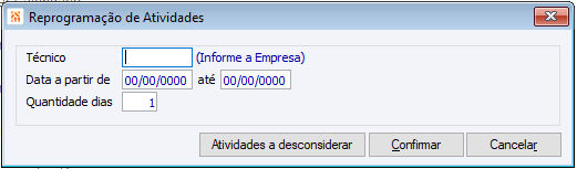 Reprogramação de Atividades