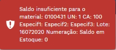 Saída sem Saldo