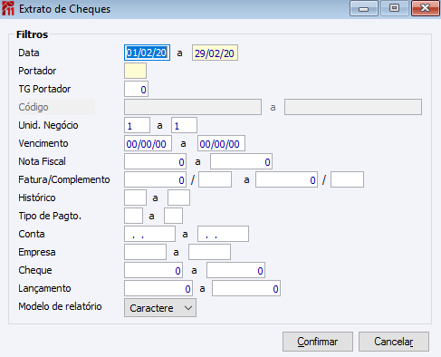 Extrato de Cheques