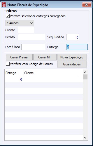 Gerar NF de expedição