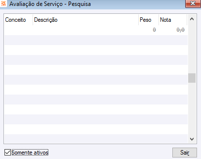 Avaliação de Serviço - Pesquisa