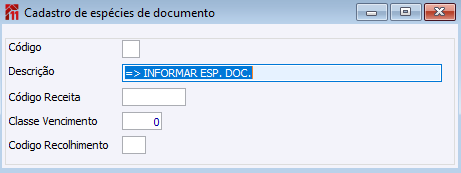 Espécie Documento
