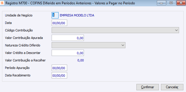 Registro M700