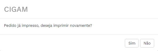 Menu ME Gerenciamento de Documentos Imprimir Novamente?