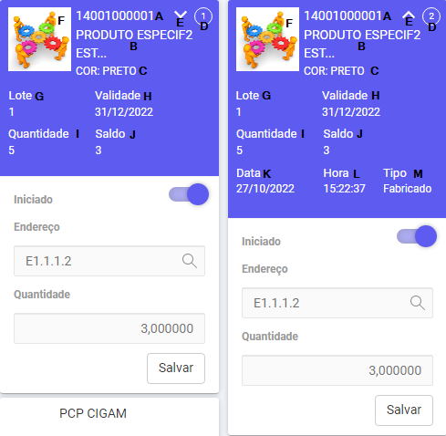 Menu ME Gerenciamento de Documentos Campos Card