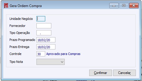 Gera Ordem de Compra
