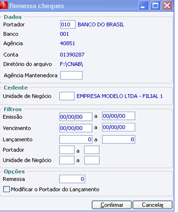 Cheques BB Remessa
