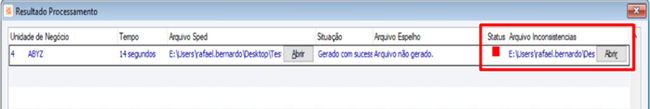 Resultado Processamento