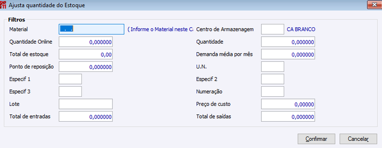 Ajustar a quantidade do estoque