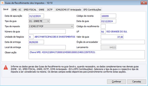 Apuração ICMS