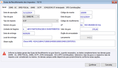 Apuração ICMS