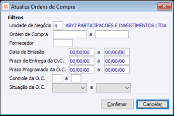 Atualiza Ordens de Compra