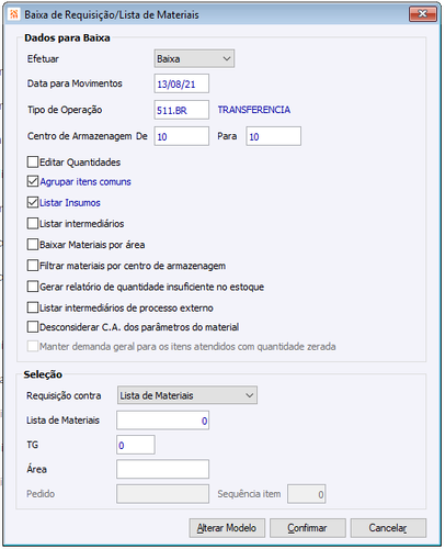 Baixa Requisicao