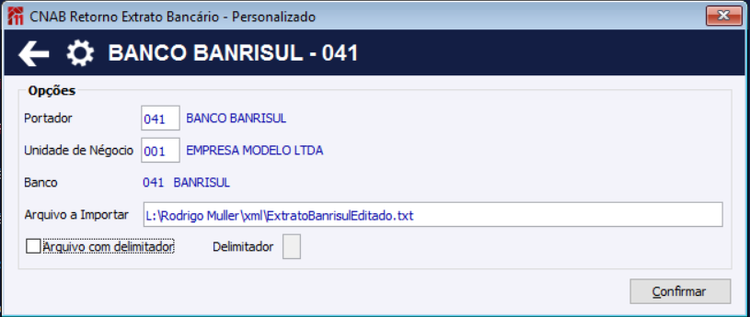 CNAB Retorno Extrato Bancário - Personalizado