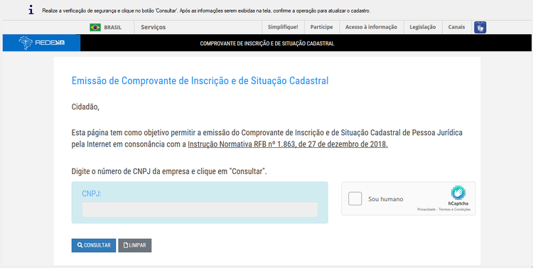 Consultar pela Receita Federal