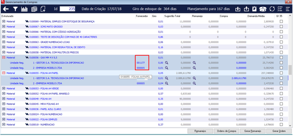 Gerenciamento de Compras