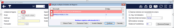 Gerenciamento de Compras