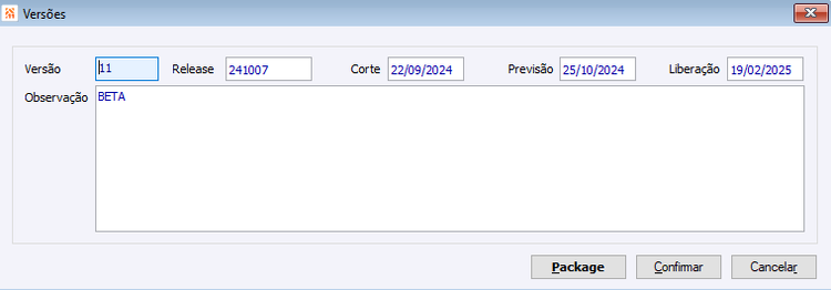 Versões