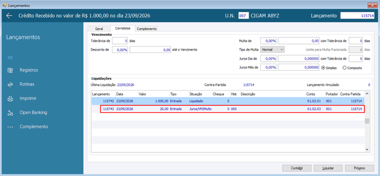 Gerenciador Notas de Débito 7