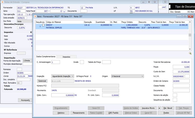 Nota de Entrada