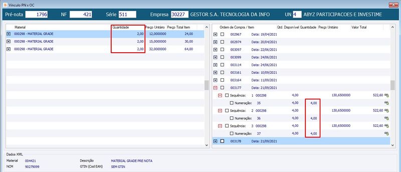 Permite quantidade parcial