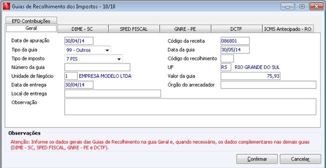 Guias de Recolhimento dos Impostos - 10 10