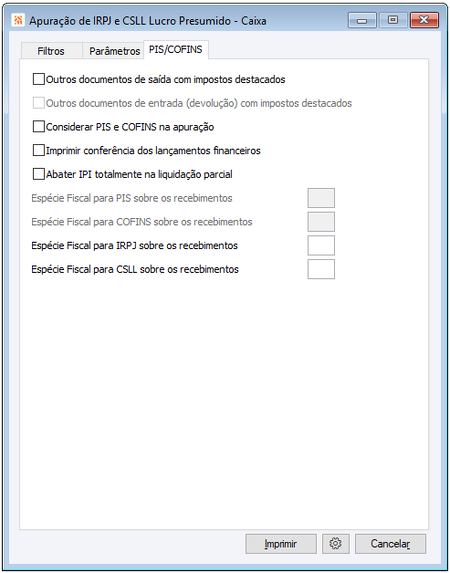 Apuração IRPJ e CSLL Lucro Presumido