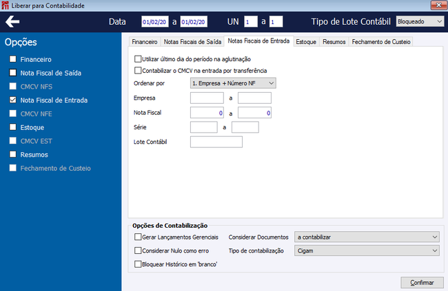 Liberar para Contabilidade