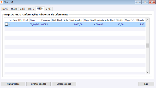 Registro M630