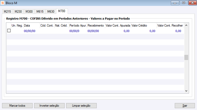 Registro M700