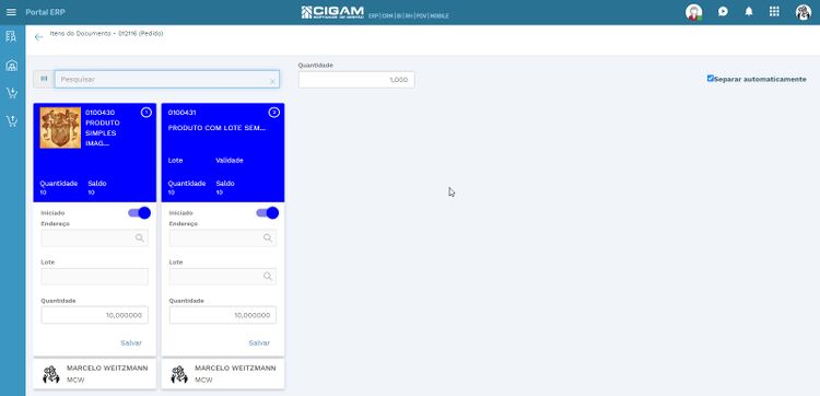 Busca Código de Barras nos Cards