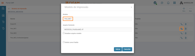 Modelo de Impressão