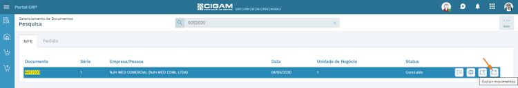 Menu ME Gerenciamento de Documentos Excluir Cards
