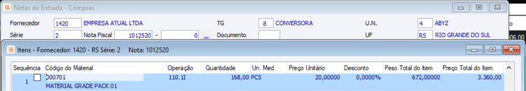 NFE Grade Padrão